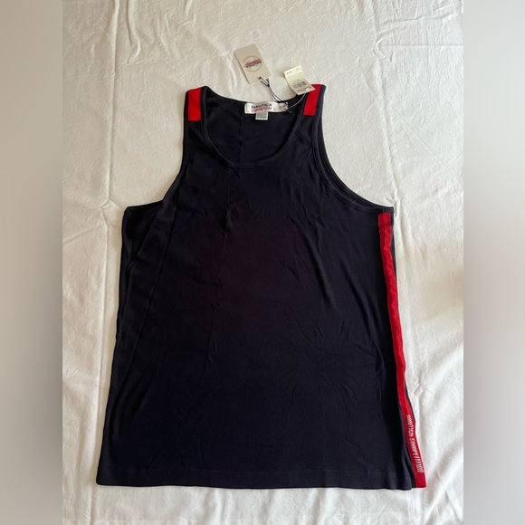 Vintage 90’s Nautica Competition Navy & Red Muscle Shirt Tank Men Size XL NWT - Picture 1 of 10